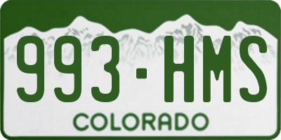 CO license plate 993HMS