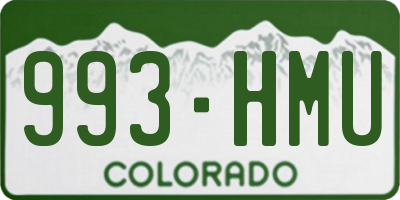 CO license plate 993HMU