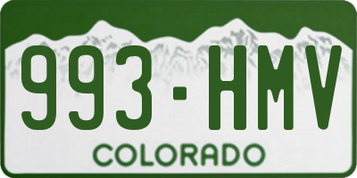CO license plate 993HMV