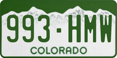 CO license plate 993HMW