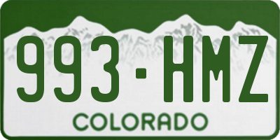 CO license plate 993HMZ