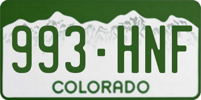 CO license plate 993HNF
