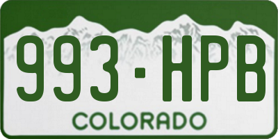 CO license plate 993HPB