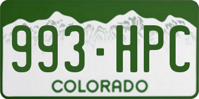 CO license plate 993HPC