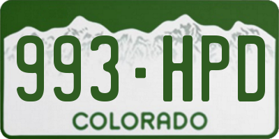 CO license plate 993HPD