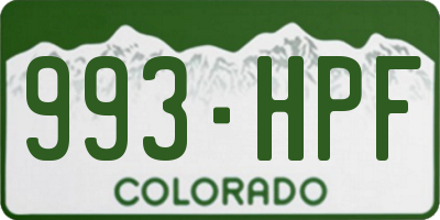 CO license plate 993HPF
