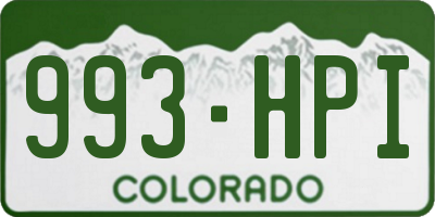 CO license plate 993HPI
