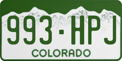 CO license plate 993HPJ
