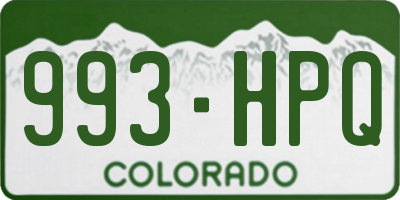 CO license plate 993HPQ
