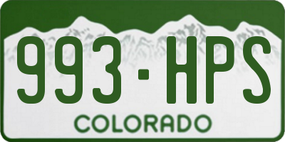 CO license plate 993HPS