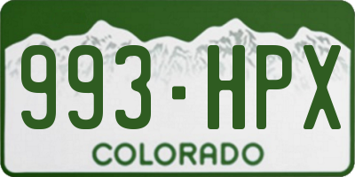 CO license plate 993HPX