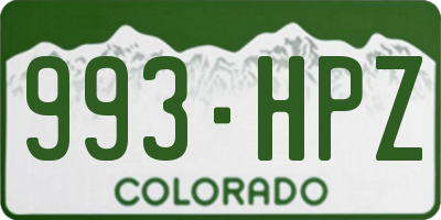 CO license plate 993HPZ