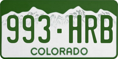 CO license plate 993HRB
