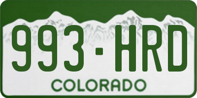 CO license plate 993HRD