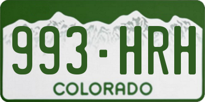 CO license plate 993HRH