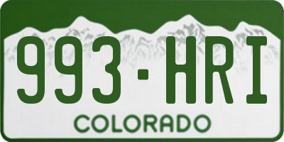 CO license plate 993HRI