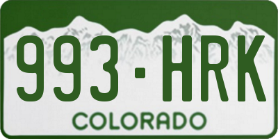 CO license plate 993HRK