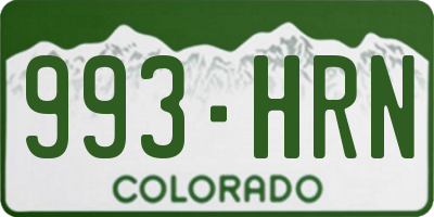 CO license plate 993HRN