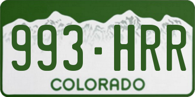 CO license plate 993HRR