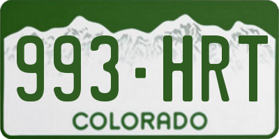 CO license plate 993HRT