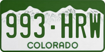 CO license plate 993HRW