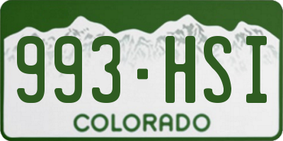 CO license plate 993HSI