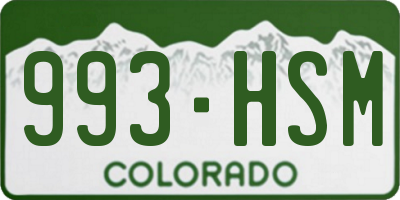 CO license plate 993HSM
