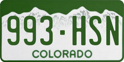 CO license plate 993HSN
