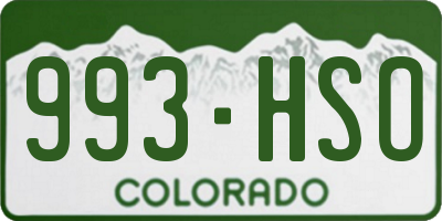 CO license plate 993HSO