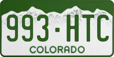 CO license plate 993HTC