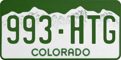 CO license plate 993HTG