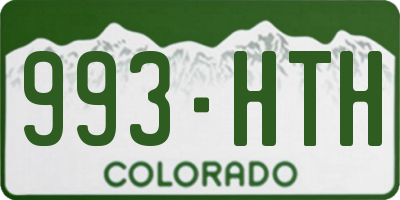 CO license plate 993HTH