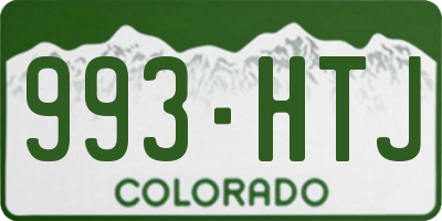 CO license plate 993HTJ