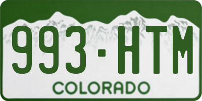 CO license plate 993HTM