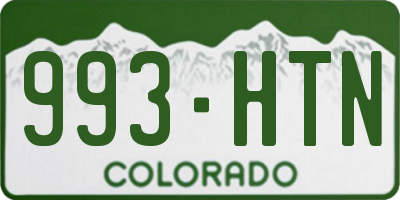 CO license plate 993HTN