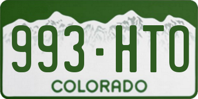 CO license plate 993HTO