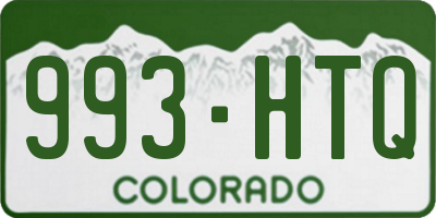 CO license plate 993HTQ