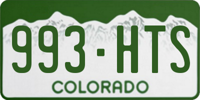 CO license plate 993HTS