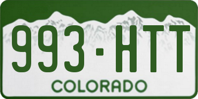 CO license plate 993HTT