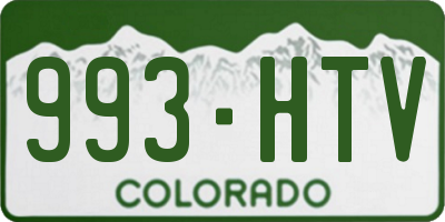 CO license plate 993HTV