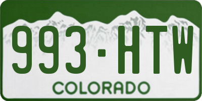 CO license plate 993HTW
