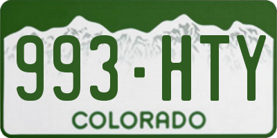 CO license plate 993HTY