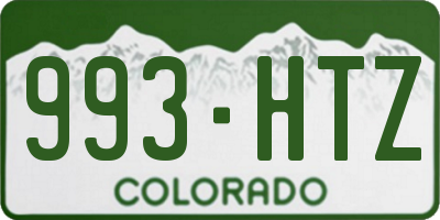 CO license plate 993HTZ