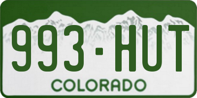 CO license plate 993HUT