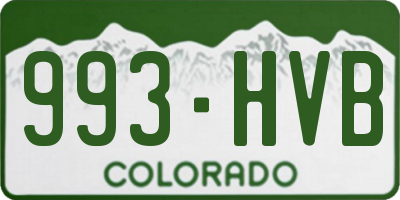 CO license plate 993HVB