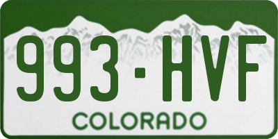 CO license plate 993HVF