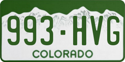 CO license plate 993HVG
