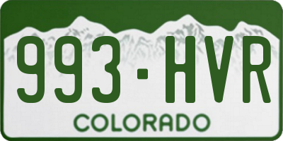 CO license plate 993HVR