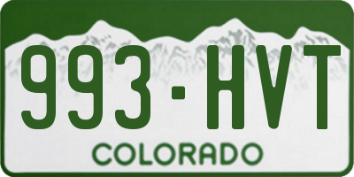 CO license plate 993HVT
