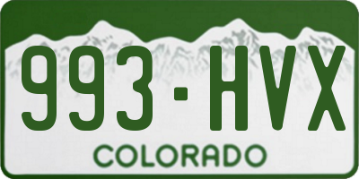 CO license plate 993HVX